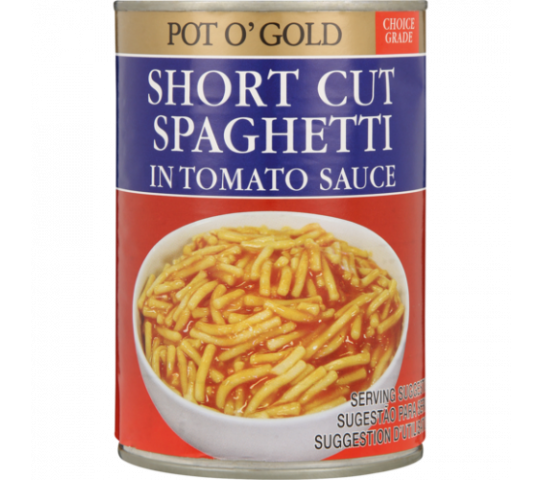 Pot O Gold Short Cut Spaghetti in Tomato Sauce 410G