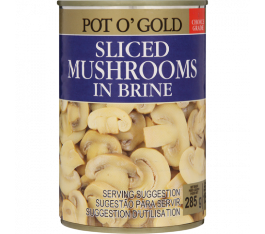 Pot O Gold Sliced Mushrooms in Brine 285G