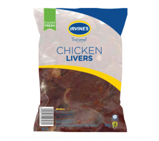 Irvines Chicken Livers 1KG