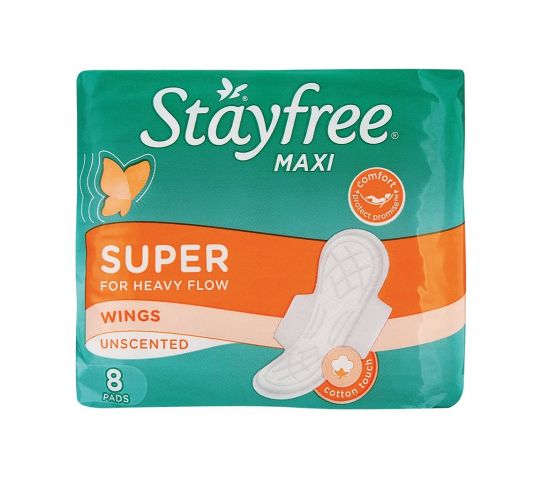 Stayfree Maxi Super Wings Unscented 8S