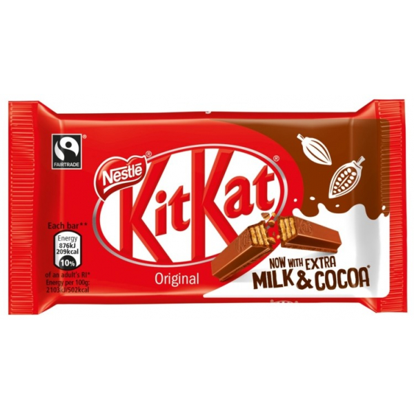 Nestle Kitkat 4 Finger Milk & Cocoa Chocolate 41.5G