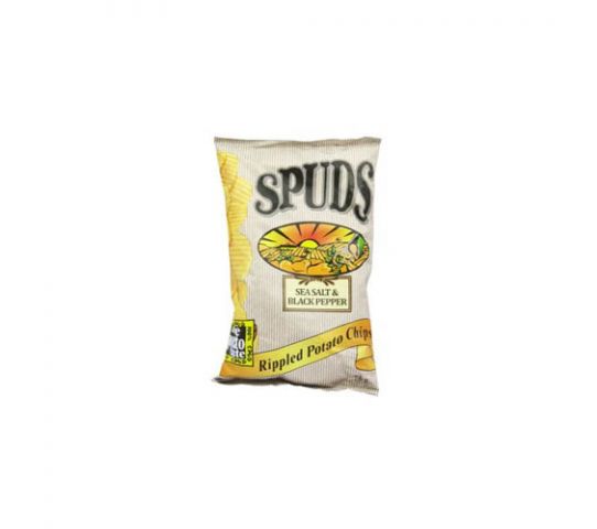 Spuds Sea Salt & Black Pepper Rippled Potato Chips 75G