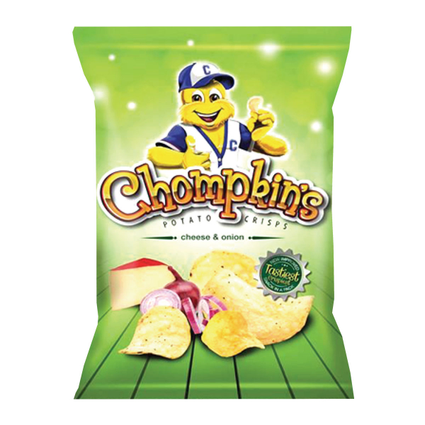 Chompkins Potato Crisps Cheese & Onion 100G