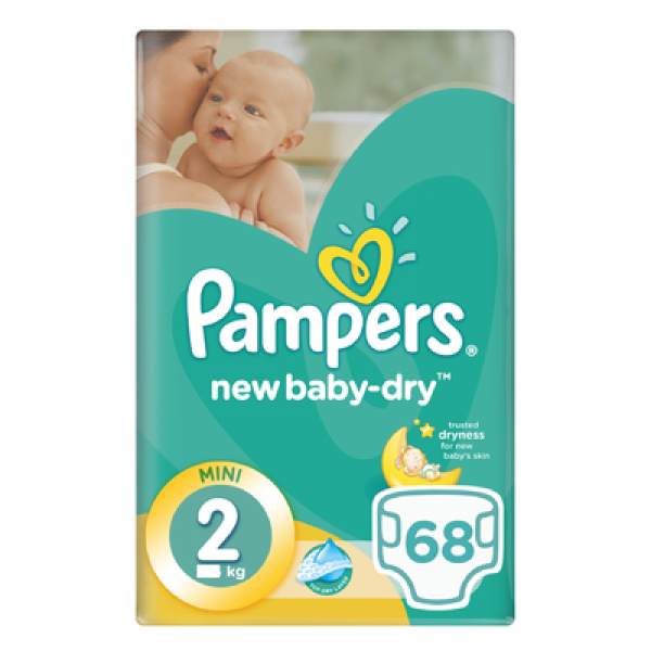 Pampers Baby Dry Size 2 Minii 9 14Kg 68S