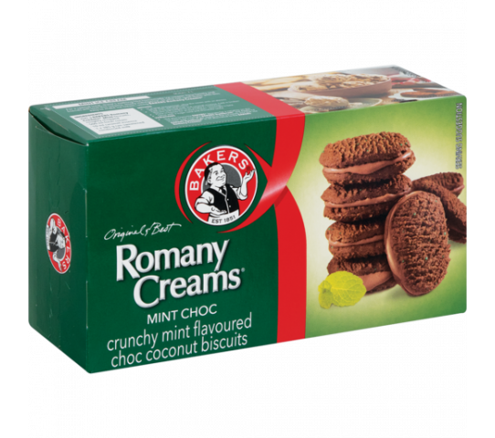 Bakers Romany Creams Mint Choc Biscuits 200G