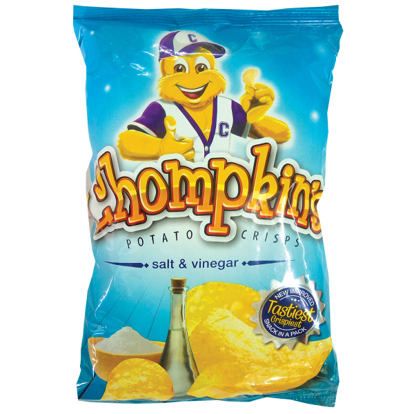 Chompkins Potato Crisps Salt And Vinegar 100G