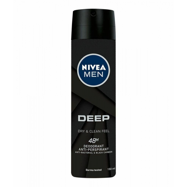 Nivea Deo Deep Black Carbon Dark Wood 48Hr 150Ml