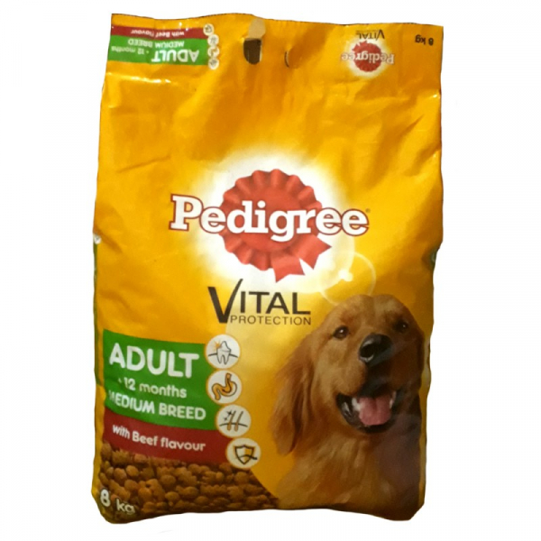 Pedigree Dog Food With Beef Flavour 8Kg