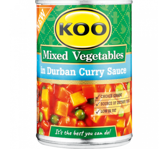 Koo Mixed Vegetables In Durban Curry Sauce 410G