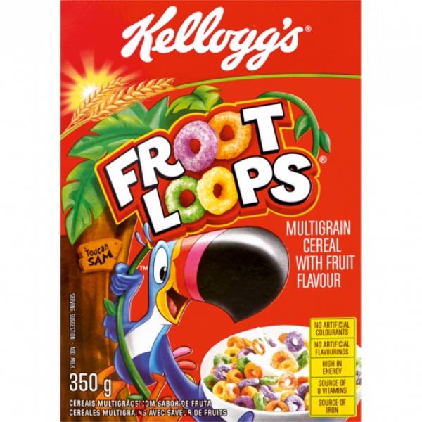 Kellogs Froot Loops Multigrain Cereal 350G