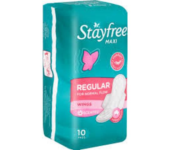Stayfree Pads Maxi Thick Scented Reg 10S