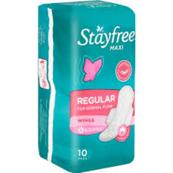 Stayfree Pads Maxi Thick Scented Reg 10S