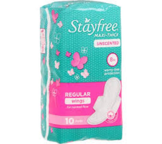 Stayfree Pads Maxi Unscented Reg 10S
