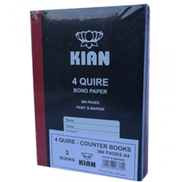Kian 4 Quire Counter Book Each