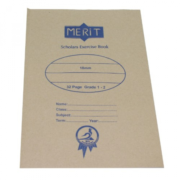 Merit Feint Margin Grade 1 2 Exercise Book 13Mm Each