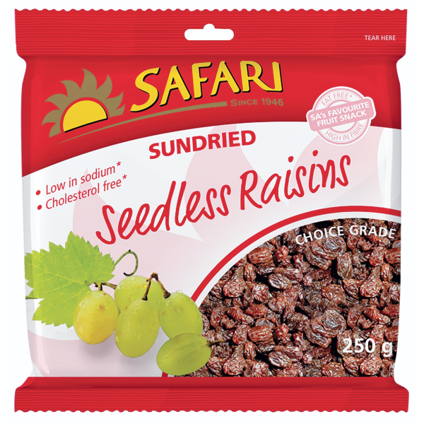 Safari Sun Dried Seedless Raisings 250G