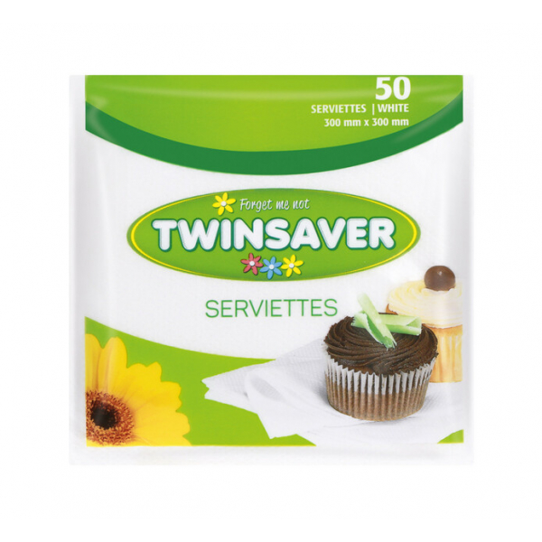 Twinsaver 1Ply 50 Serviettes 50S