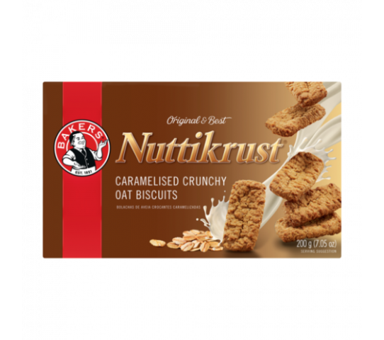 Bakers Nuttikrust Caramelised Crunchy Oat Biscuits 200g