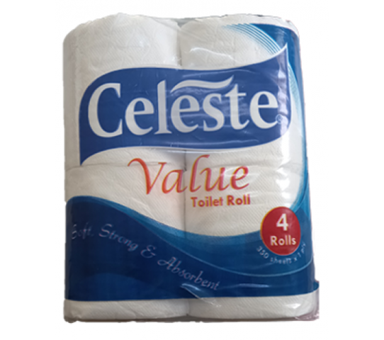Celeste Value Toilet Rolls 2Ply 4S