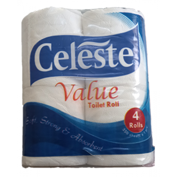 Celeste Value Toilet Rolls 2Ply 4S